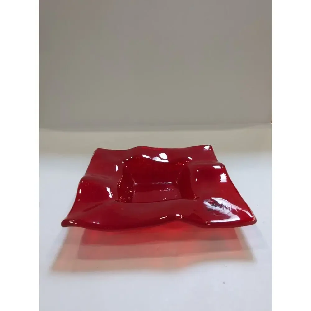 3 Dudson Element Glass Fire plates 6.25 Inch Smoke, Clear‎ & Red.
